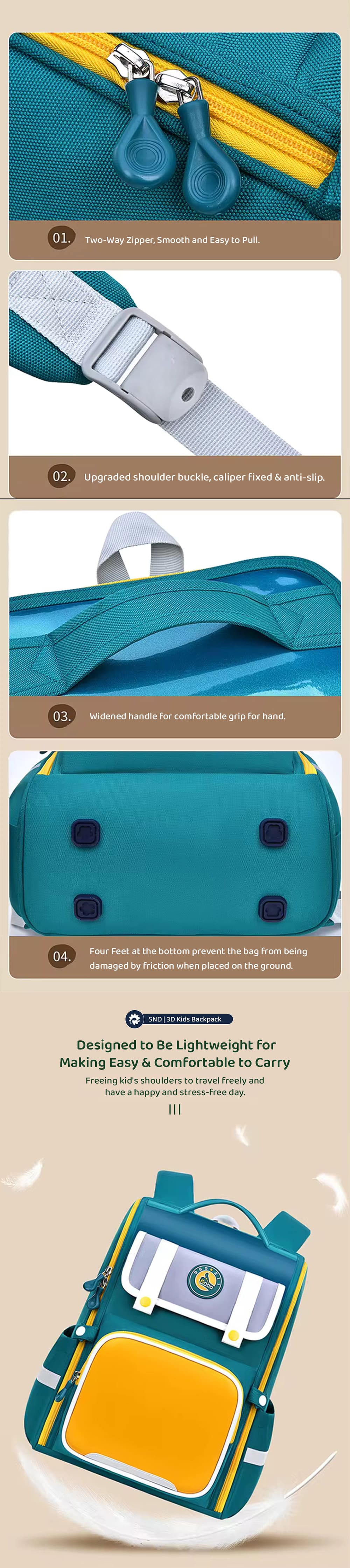 Kids School Bags with Multiple Compartments