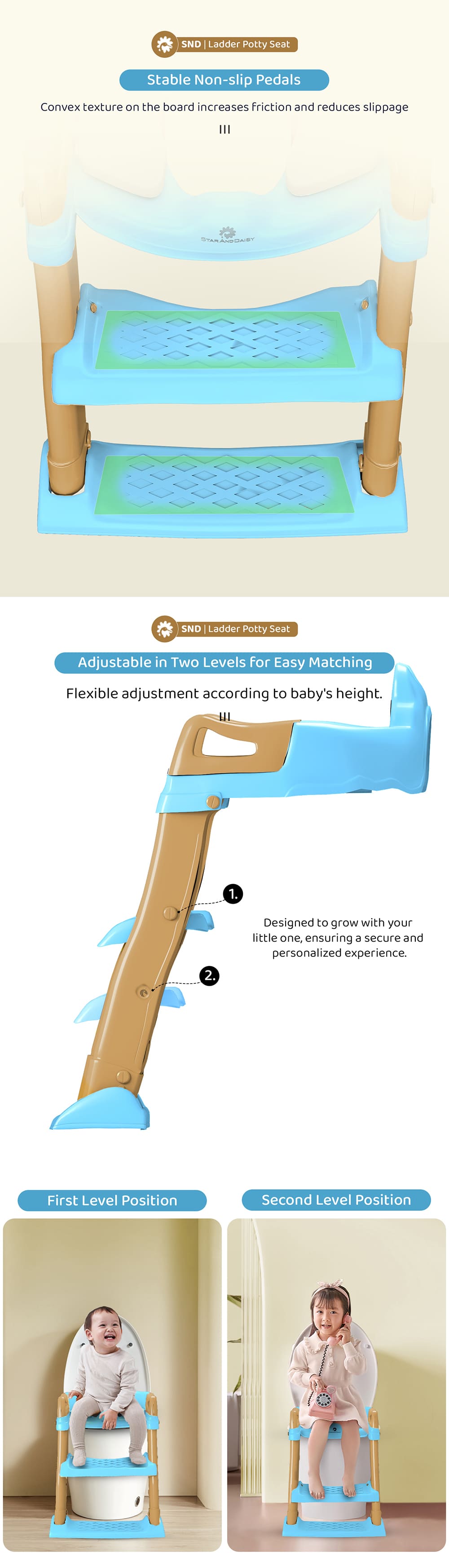 Ladder Potty Seat with Adjustable Height