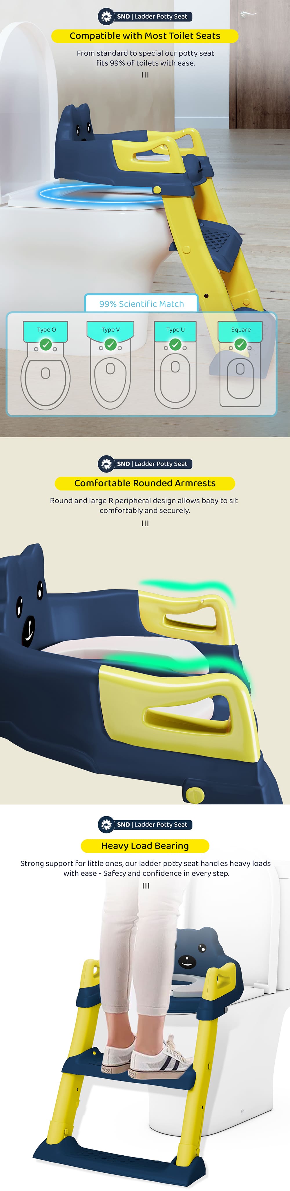 kids Ladder Potty Seat Suitable for Various Toilet Sizes