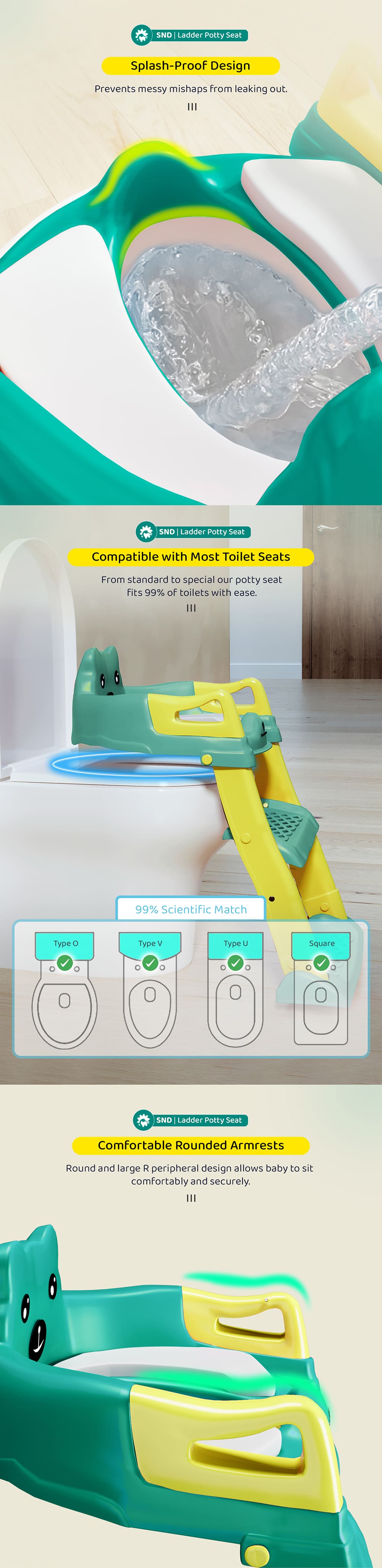 kids Ladder Potty Seat Suitable for Various Toilet Sizes