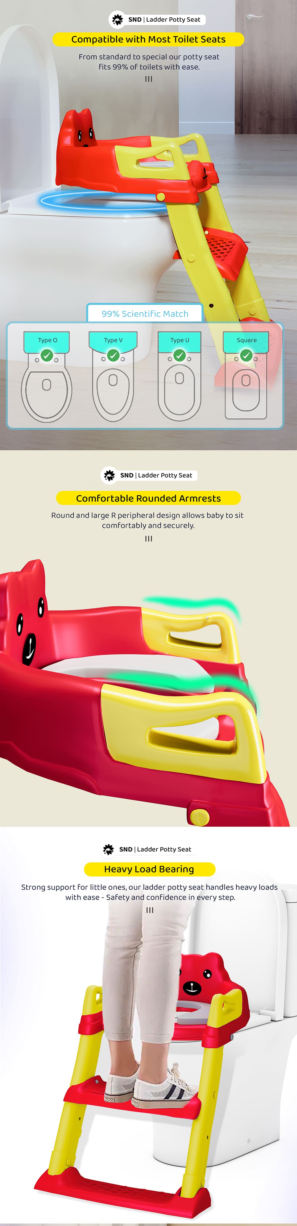 kids Ladder Potty Seat Suitable for Various Toilet Sizes