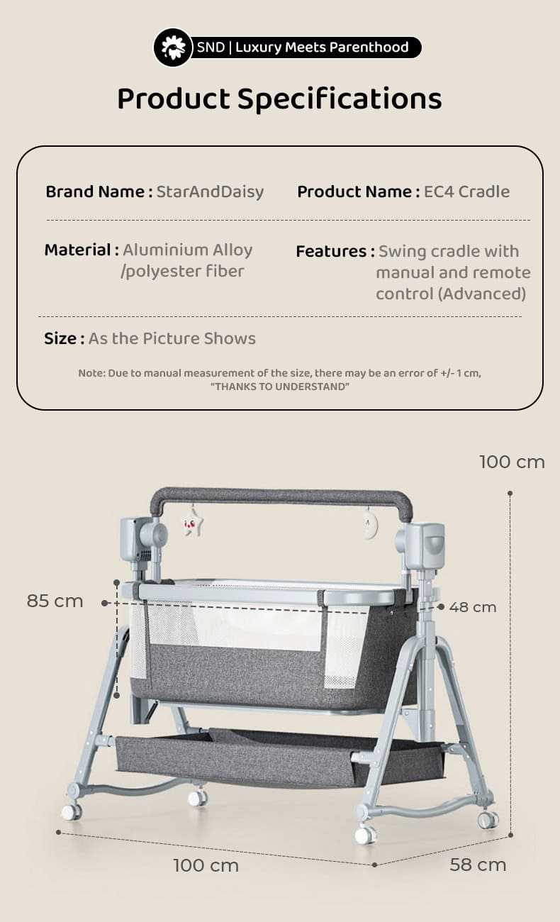 Specification Baby Swing Cradle