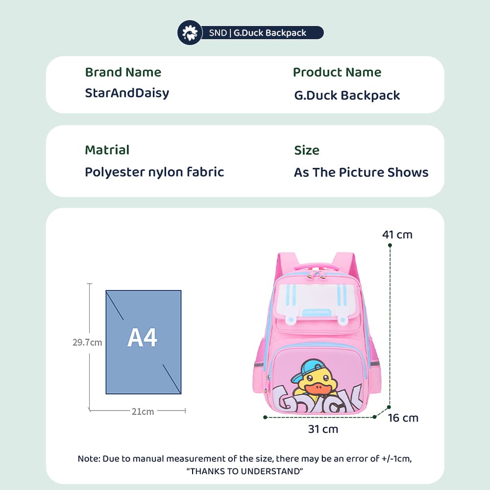 Specification of Kids School Bags