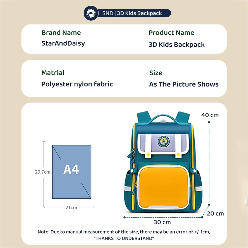 Specification of Kids School Bags