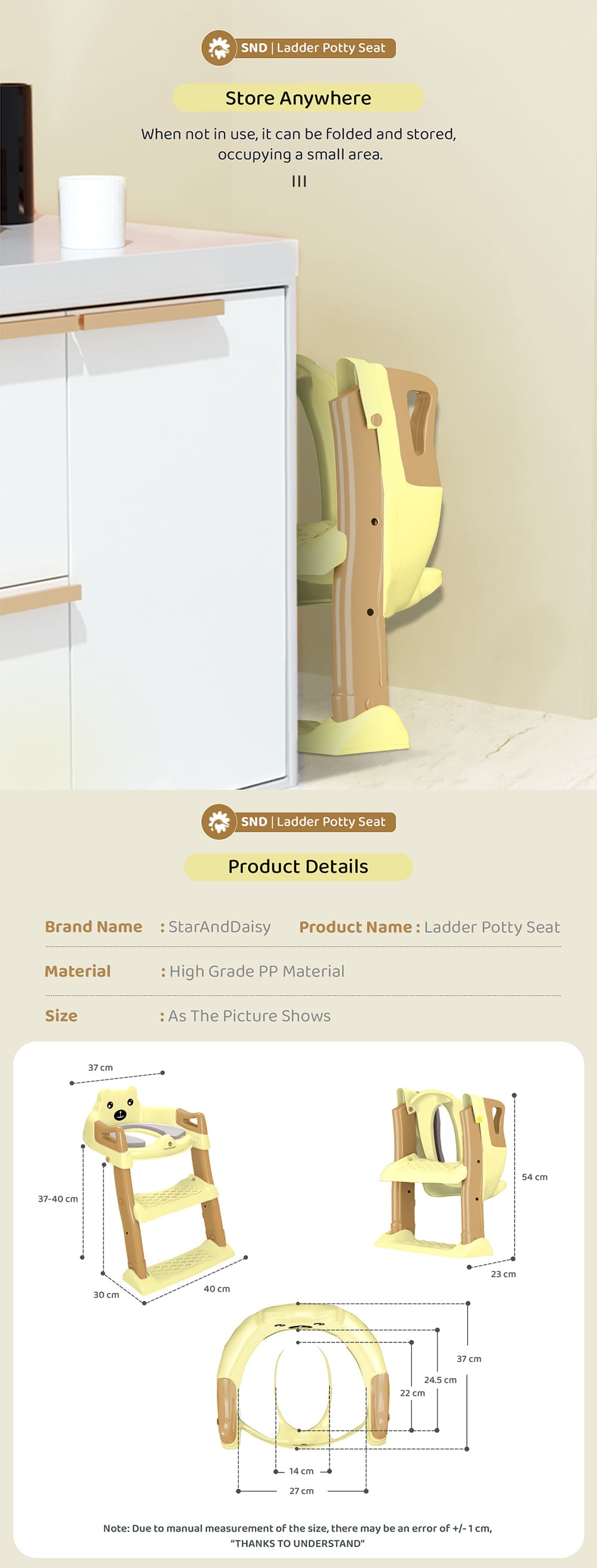 Product Specification of Ladder Potty Seat