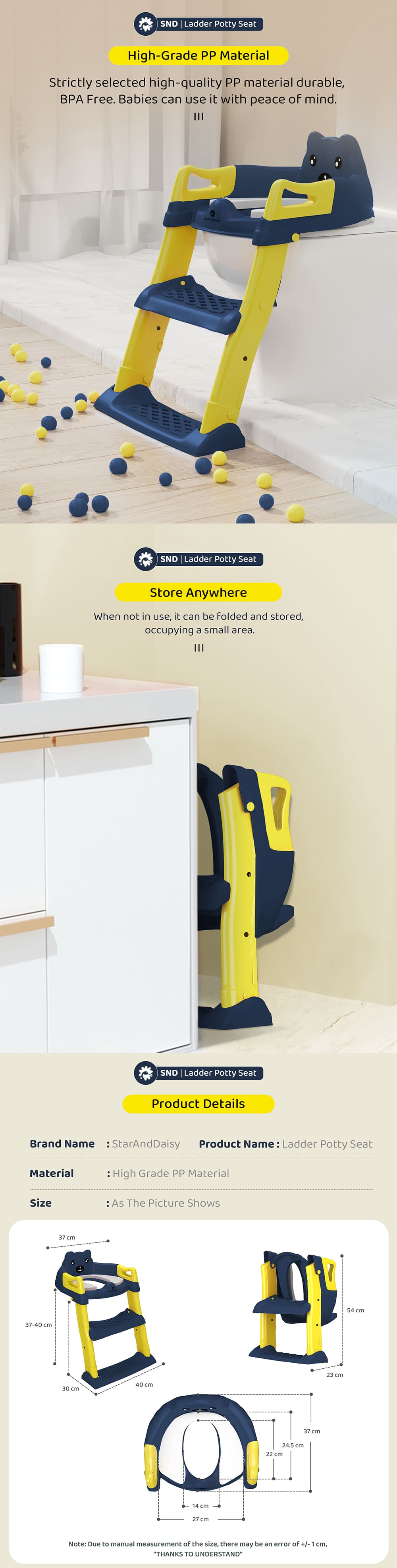 Product Specification of Ladder Potty Seat