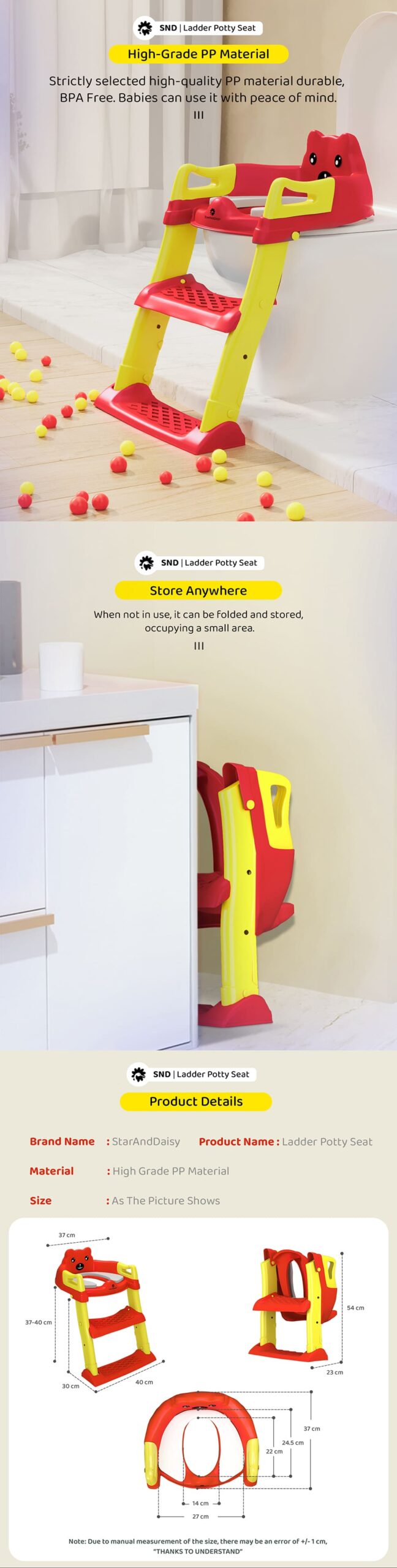 Product Specification of Ladder Potty Seat