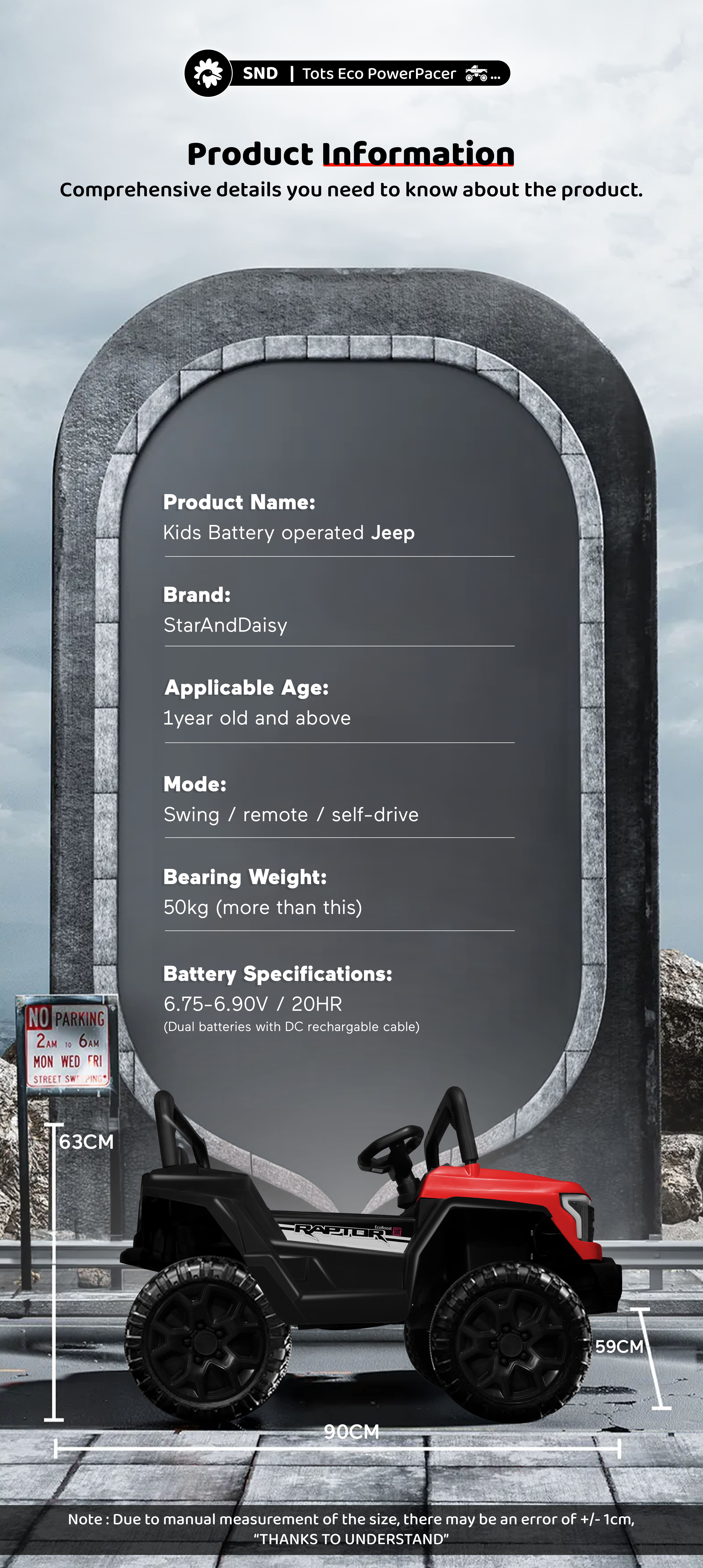 Specification of Ride On Jeep