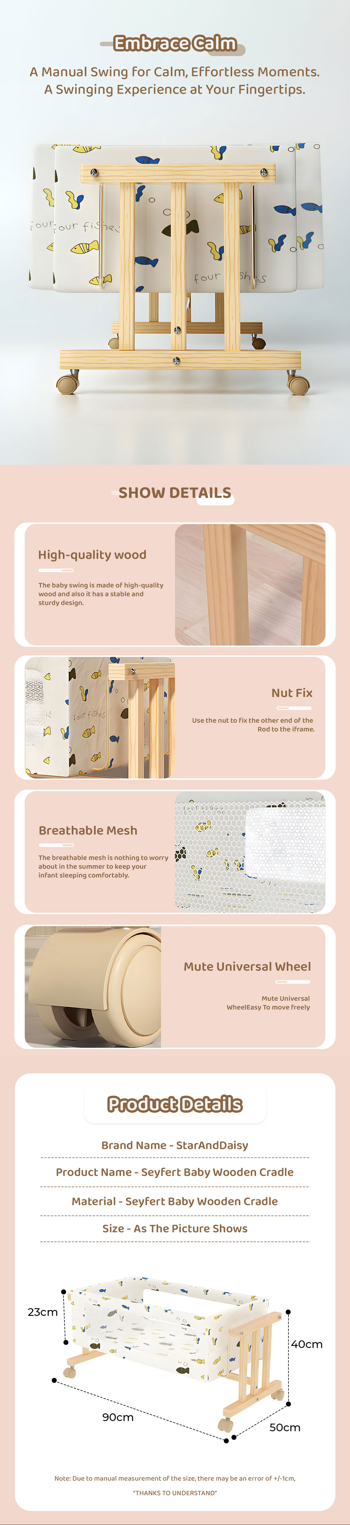 Specification of Sayfert Baby Cradle