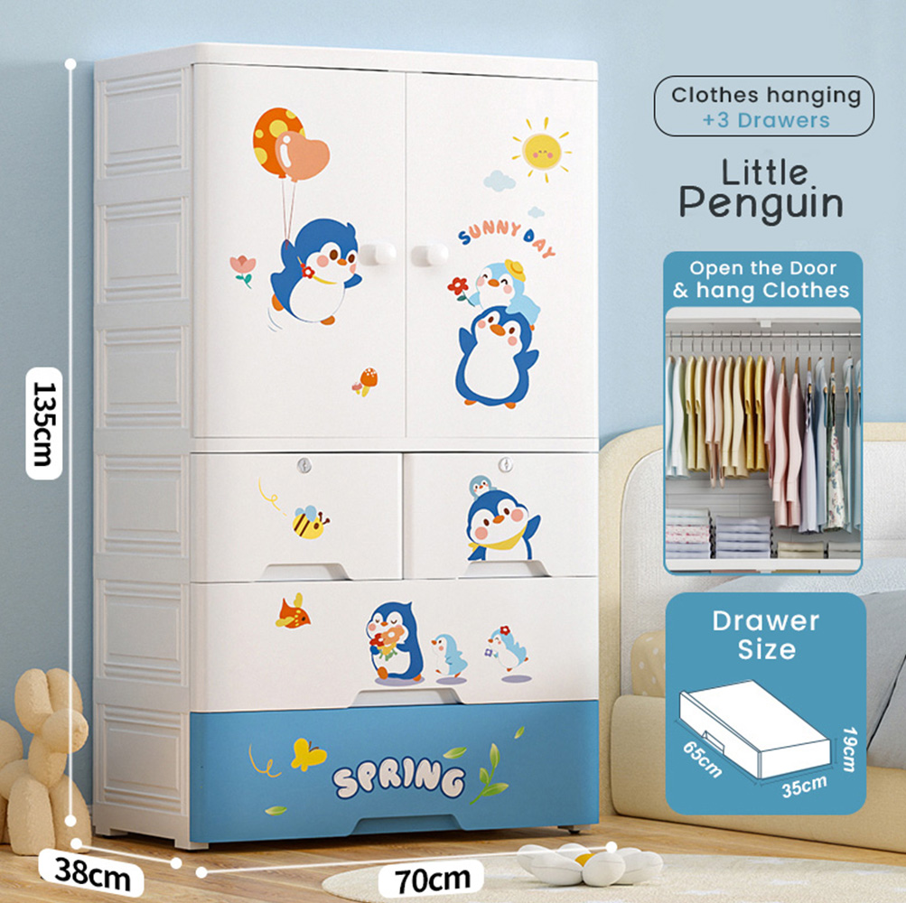 Kids Wardrobe with Multiple Compartments