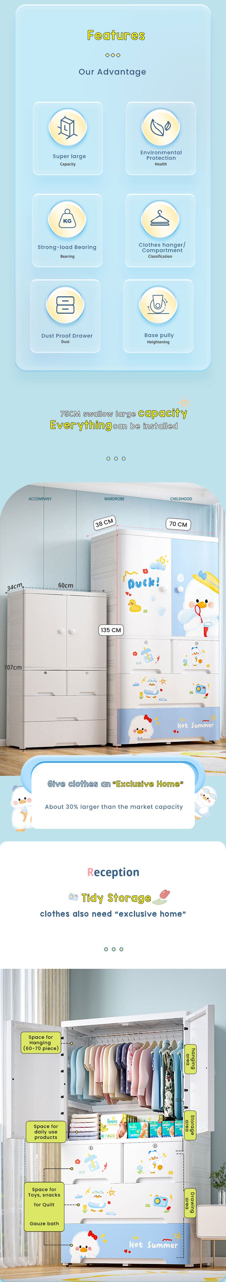 Kids Wardrobe with Playful Deisgn