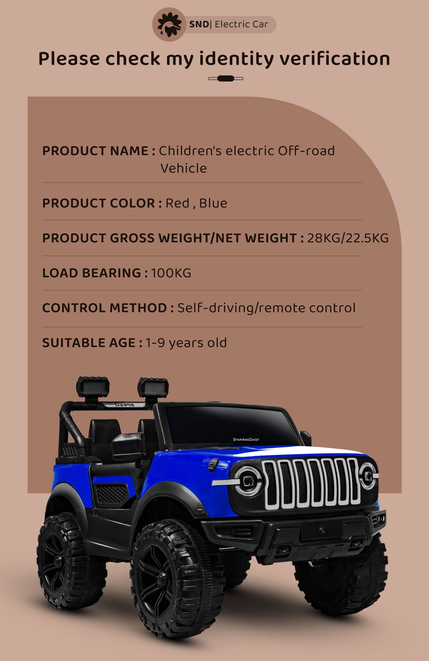 Two Seater Ride on Jeep for Kid