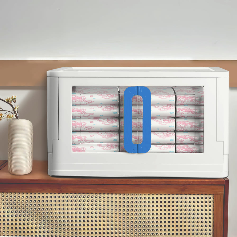 StarAndDaisy Kids Wardrobe, Storage Cabinet Portable Almira with Drawers & Convertible Design (1 Stackable Cuboids - 72 Lt | Blue)