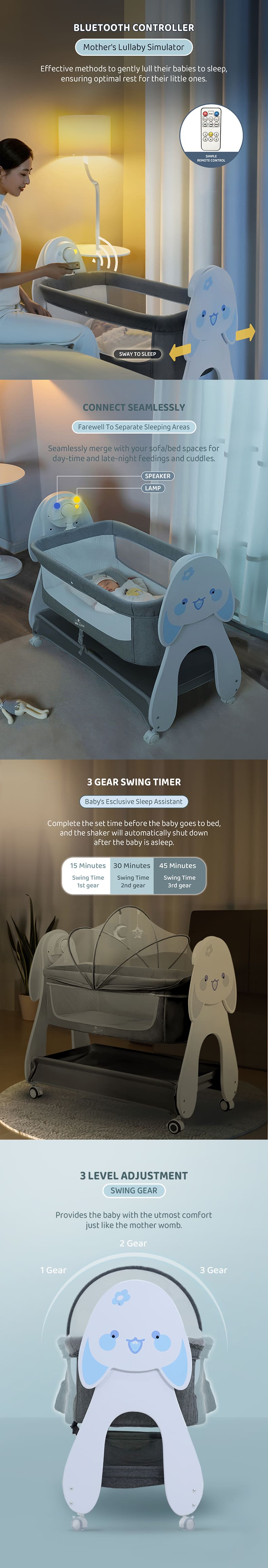 Automated-cradle-with 3 swing adjustment