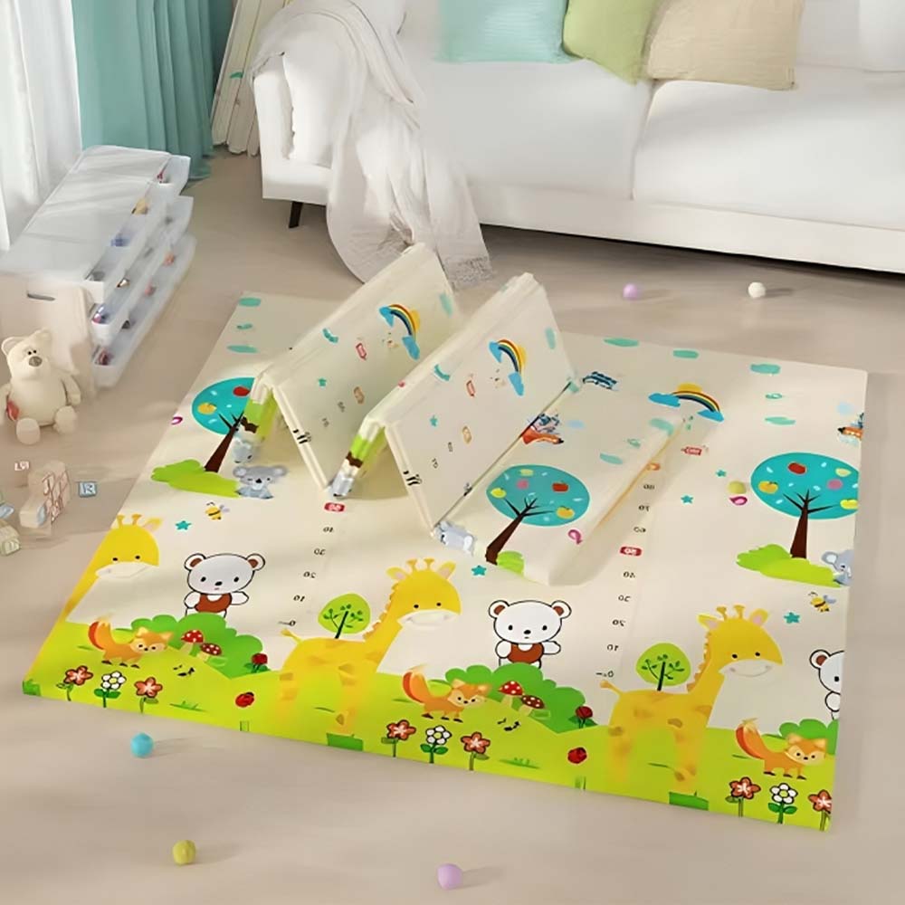 StarAndDaisy Reversible Baby Play Mat, Infants Floor Mat BPA Free Learning & Crawling Foldable Foam Mat for Babies - Giraffe Print - (10mm)