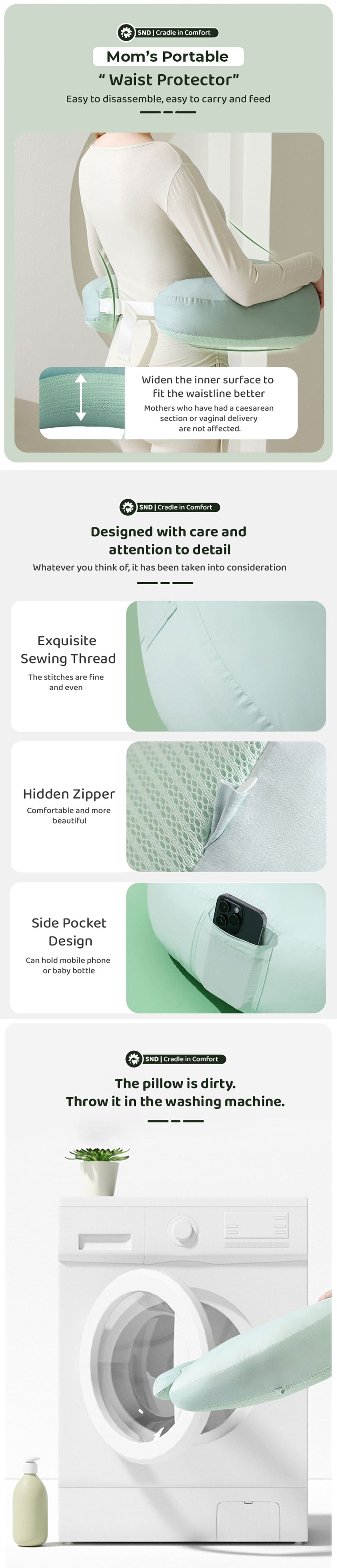 Multipurpose Feeding and Maternity Pillow