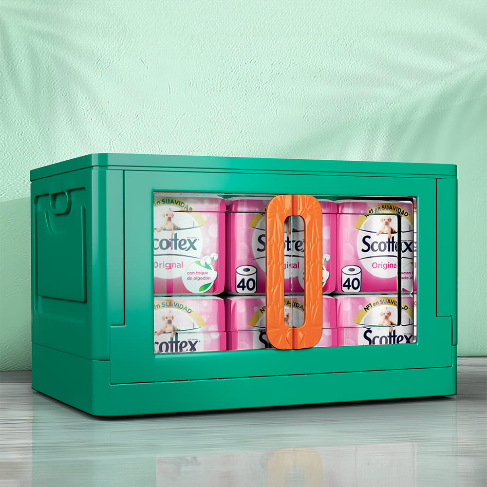 StarAndDaisy Stackable and Foldable Wardrobe, Double Door Portable Cupbords with Storage Cabinet -1 Stackable Cuboids 72 Lt (Green)