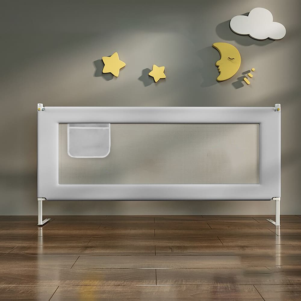 StarAndDaisy Bed Rail for Babies, Portable Safety Guardrail for Toddlers with Adjustable Height - Plane Grey (1.8m)