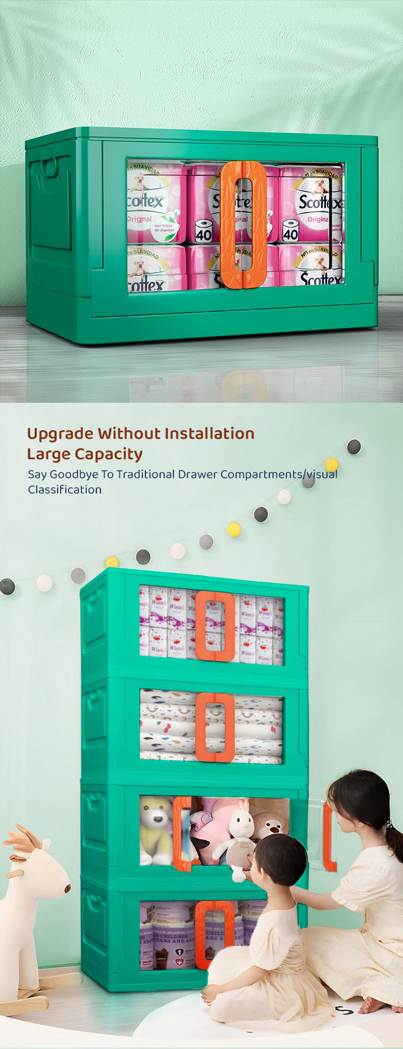 Kids Storage Cabinet with Drawers