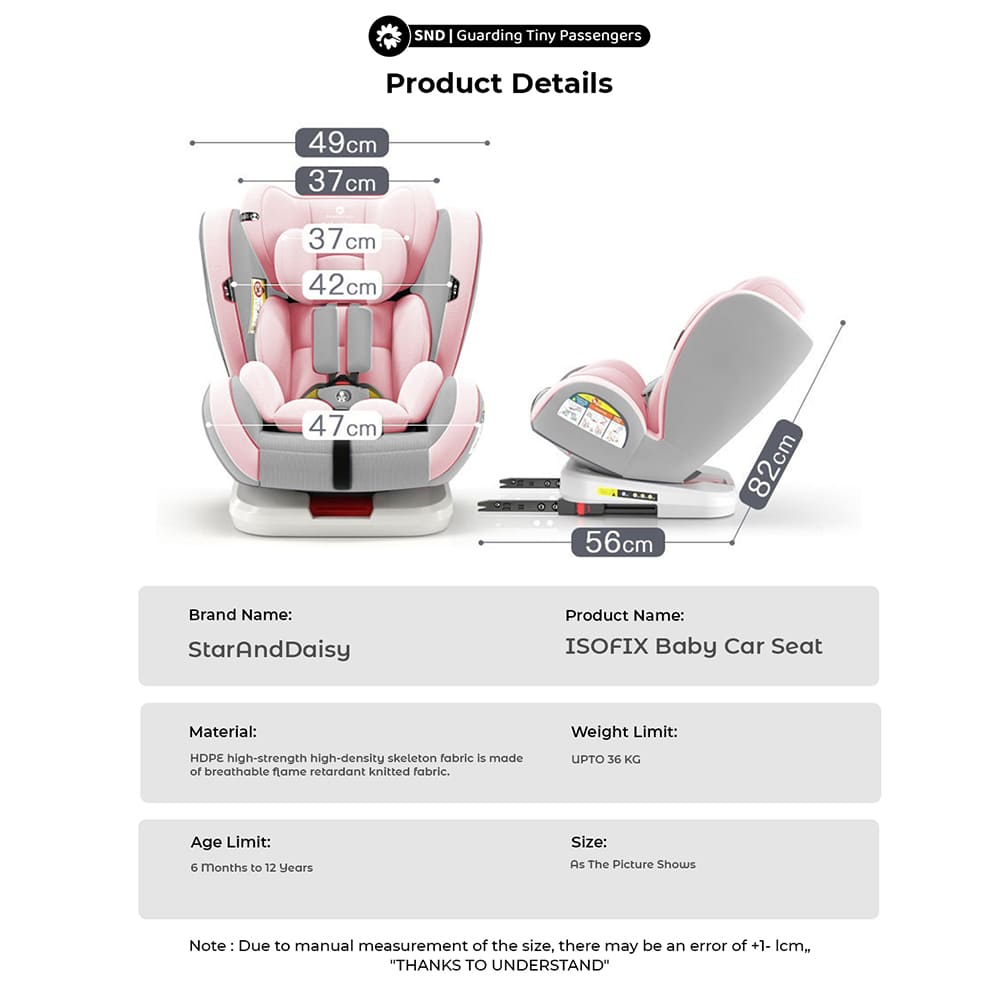 Specification of Baby Car Seat