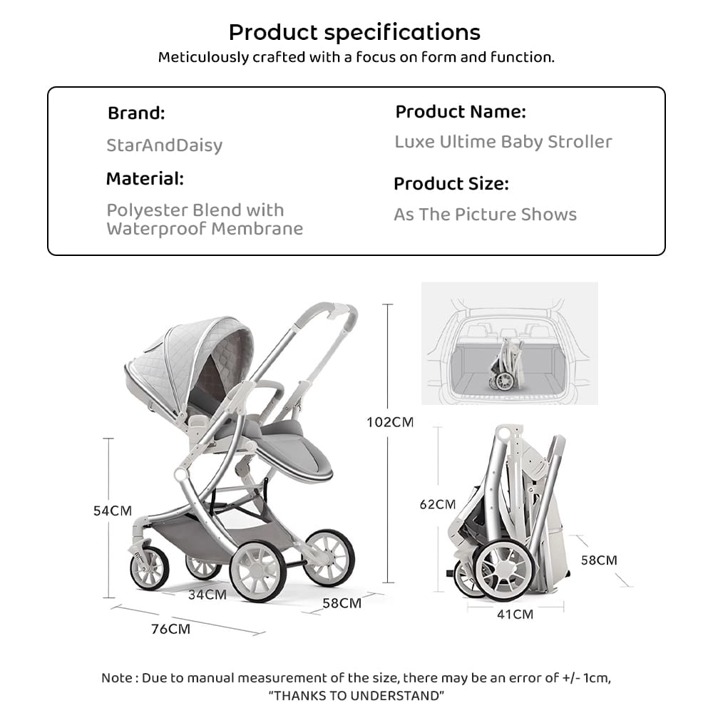 Specification of Baby Pram & Stroller with Safety belt