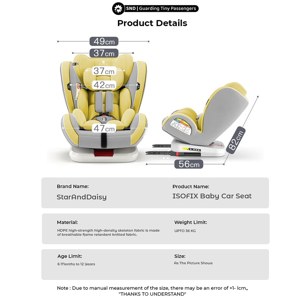 Specification of Baby Car Seat