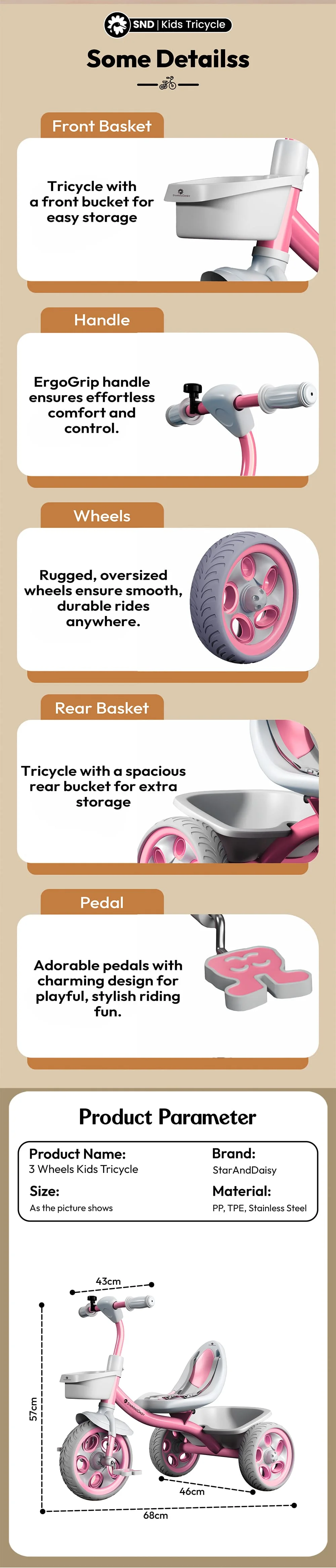 Specification of Kids Tricycle