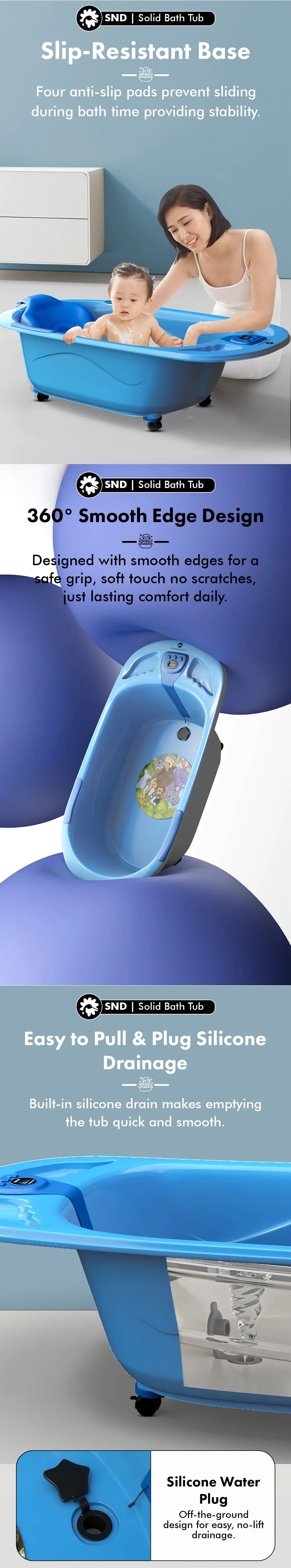 Baby Bath Tub with Temperature Sensor