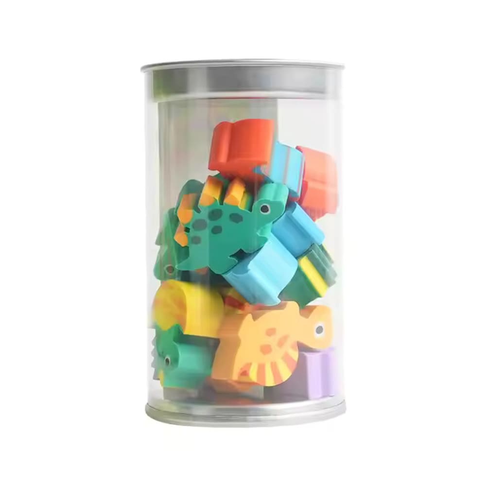 Eraser Jar Set for Kids, 12 pcs Rubber set for Return Gift, Stationery Set for Children - Assorted Print