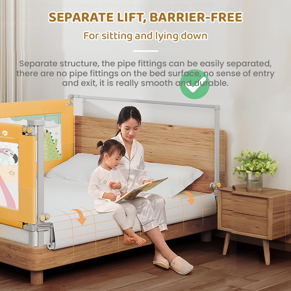 Bed Guardrail with Seamless Design