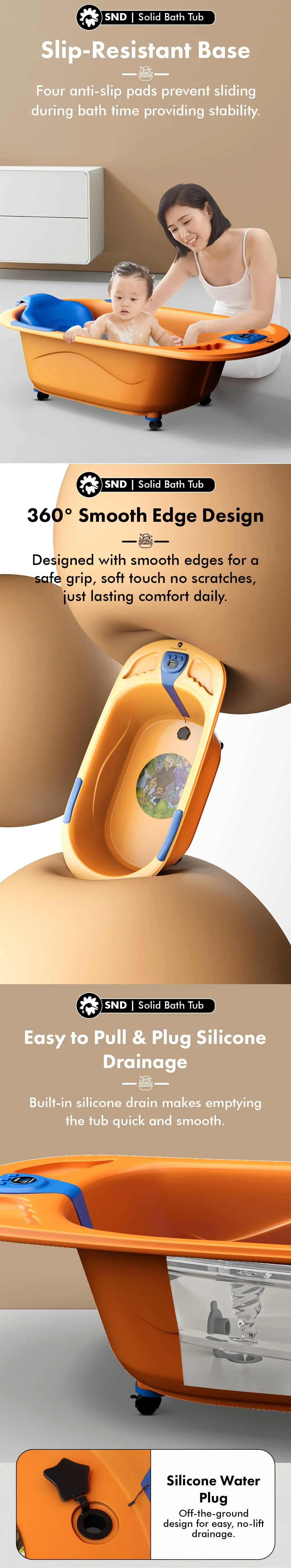 Baby Bath Tub with Temperature Sensor