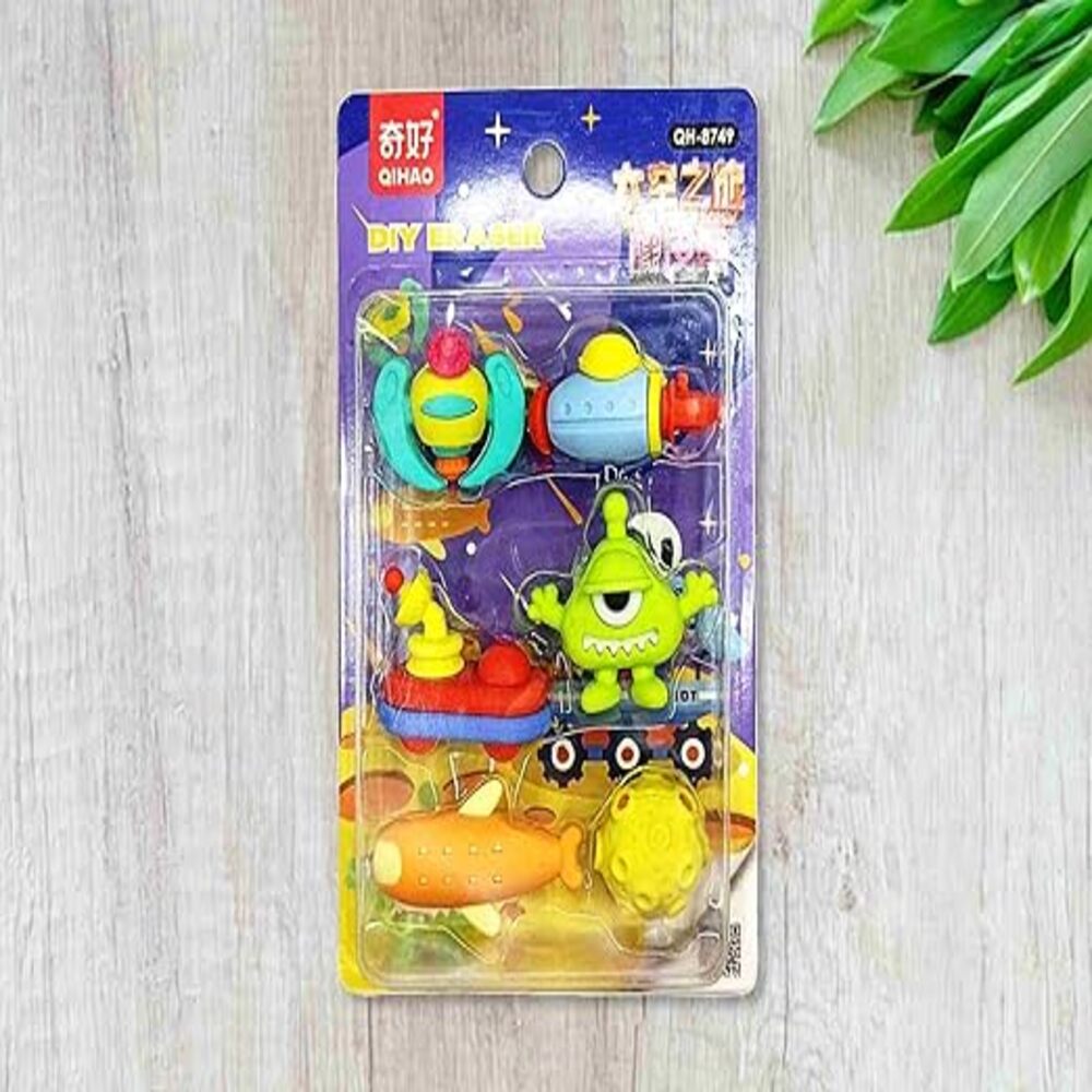 Space Eraser Set, Multi-Shaped Erasers, Fun Erasers for Kids, Space-Themed Stationery, Space Gifts for Kids-Assorted Colour