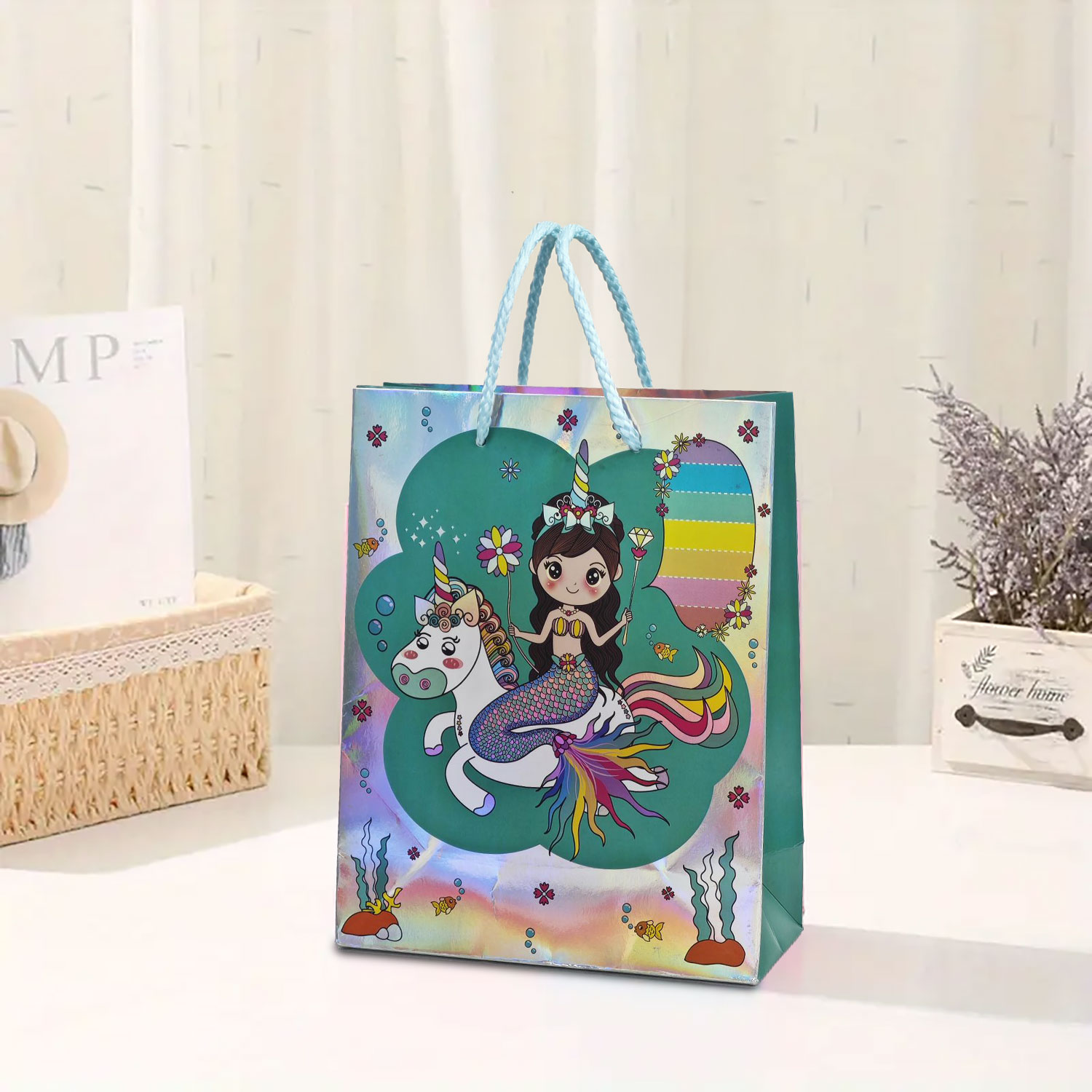 Cartoon Mermaid Bag Party Favor Return Gift Bags for Girls