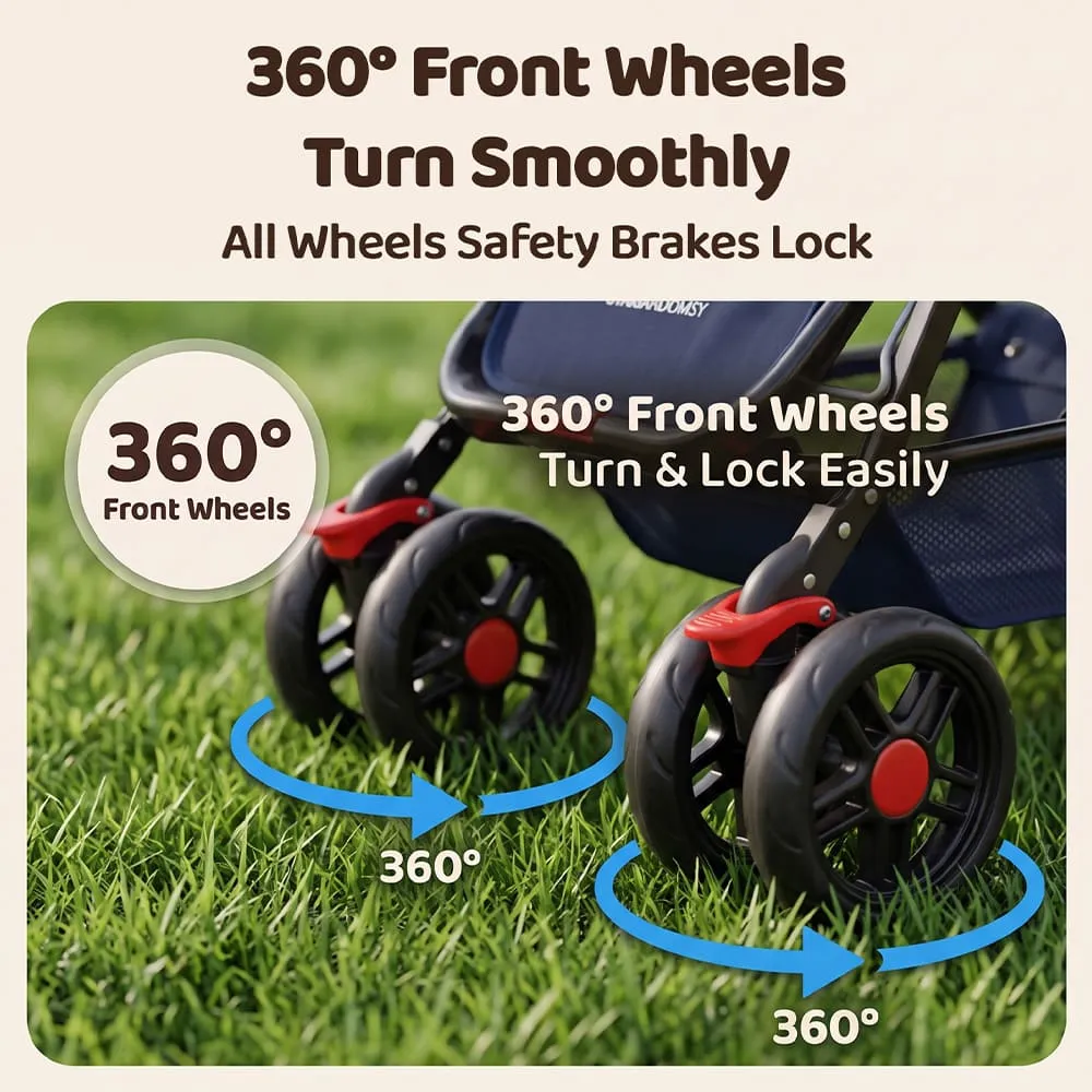 360 front wheels Sunrise baby stroller round print
