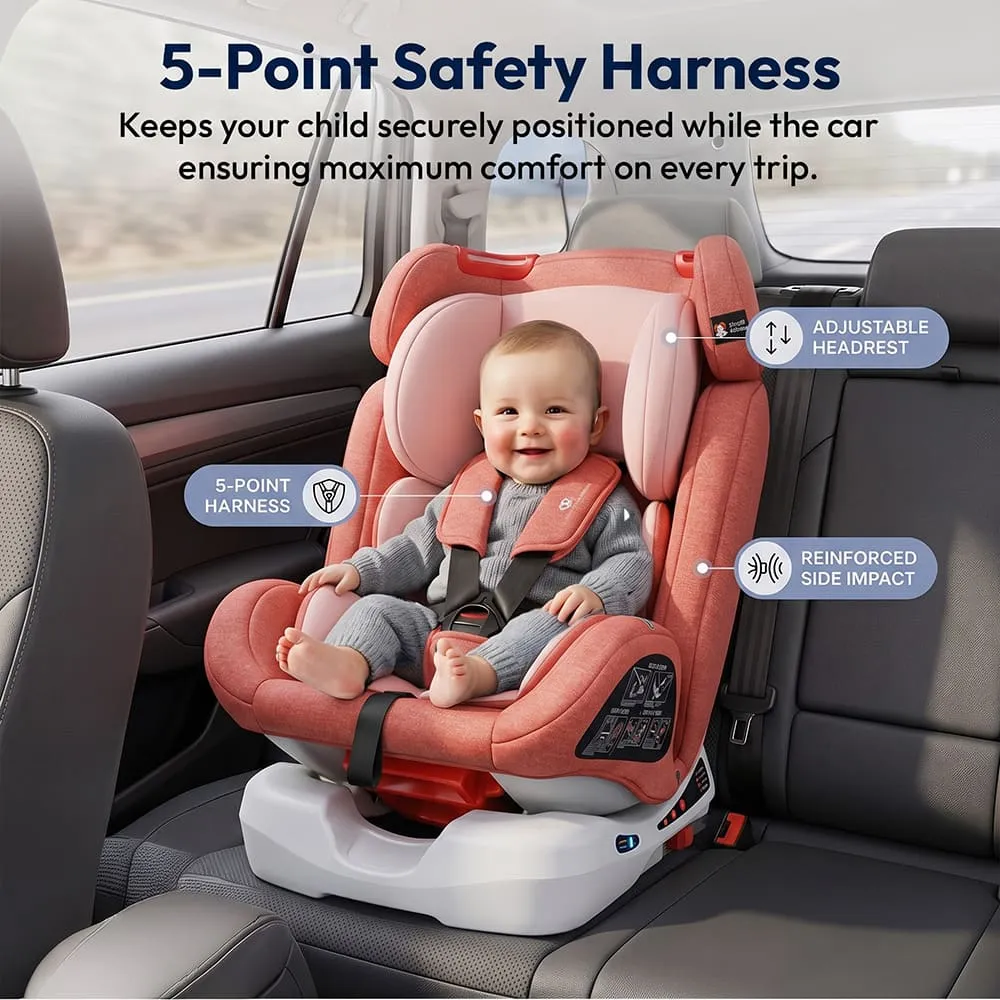 5 point safety belt baby car seat G401 pink