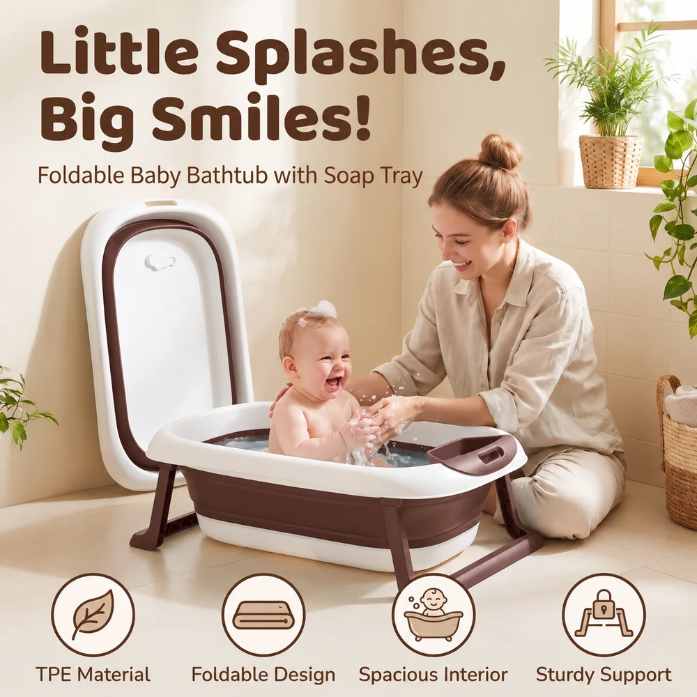 BT Basic Bathtub With Soap Bar Brown