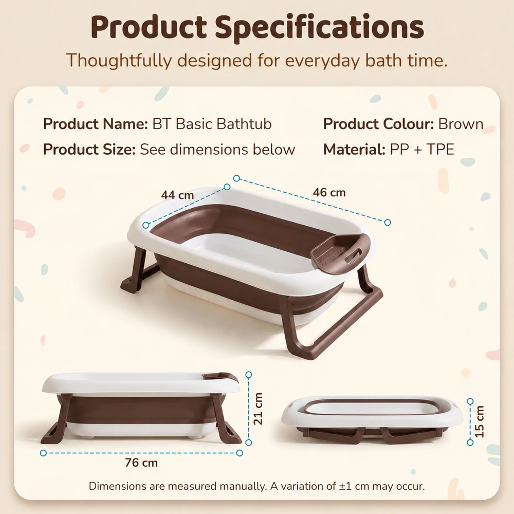 BT Basic Bathtub With Soap Bar Brown