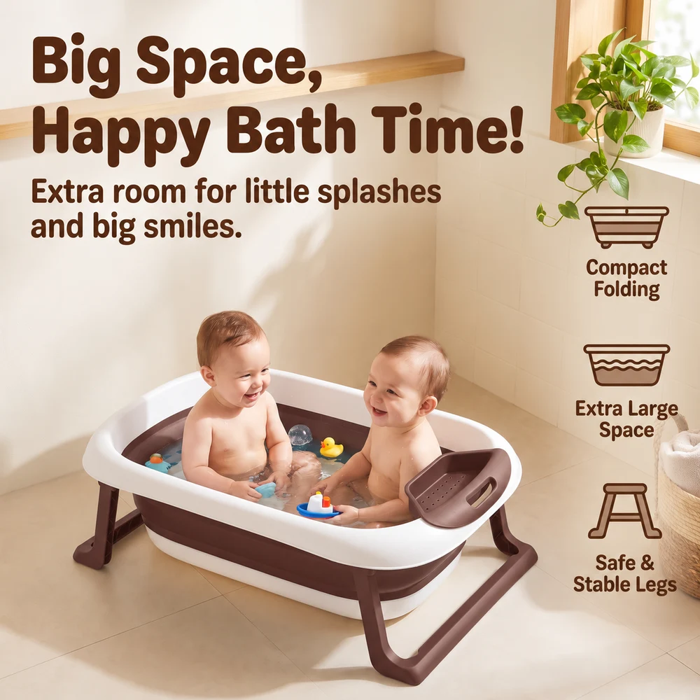 BT Basic Bathtub With Soap Bar Brown