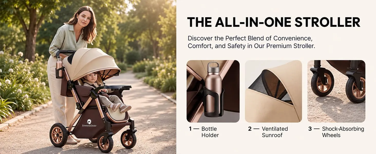 Multi-Adjustment Ultra Baby Stroller Pram