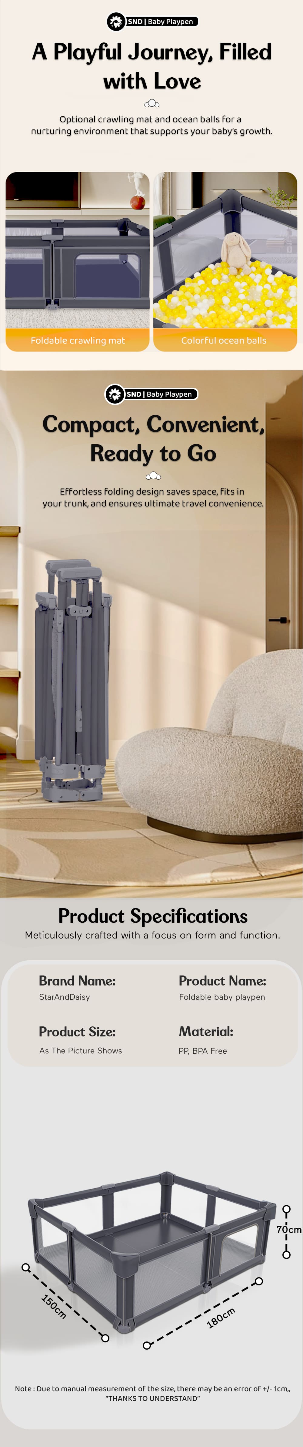 Specification of Baby Playpen