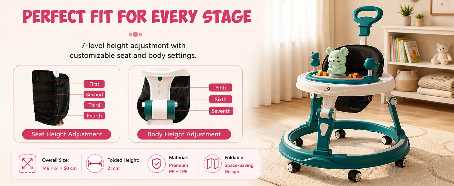 Baby Walker With Parent Control Handle