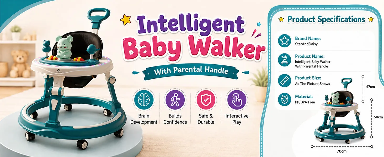 Baby Walker With Parent Control Handle
