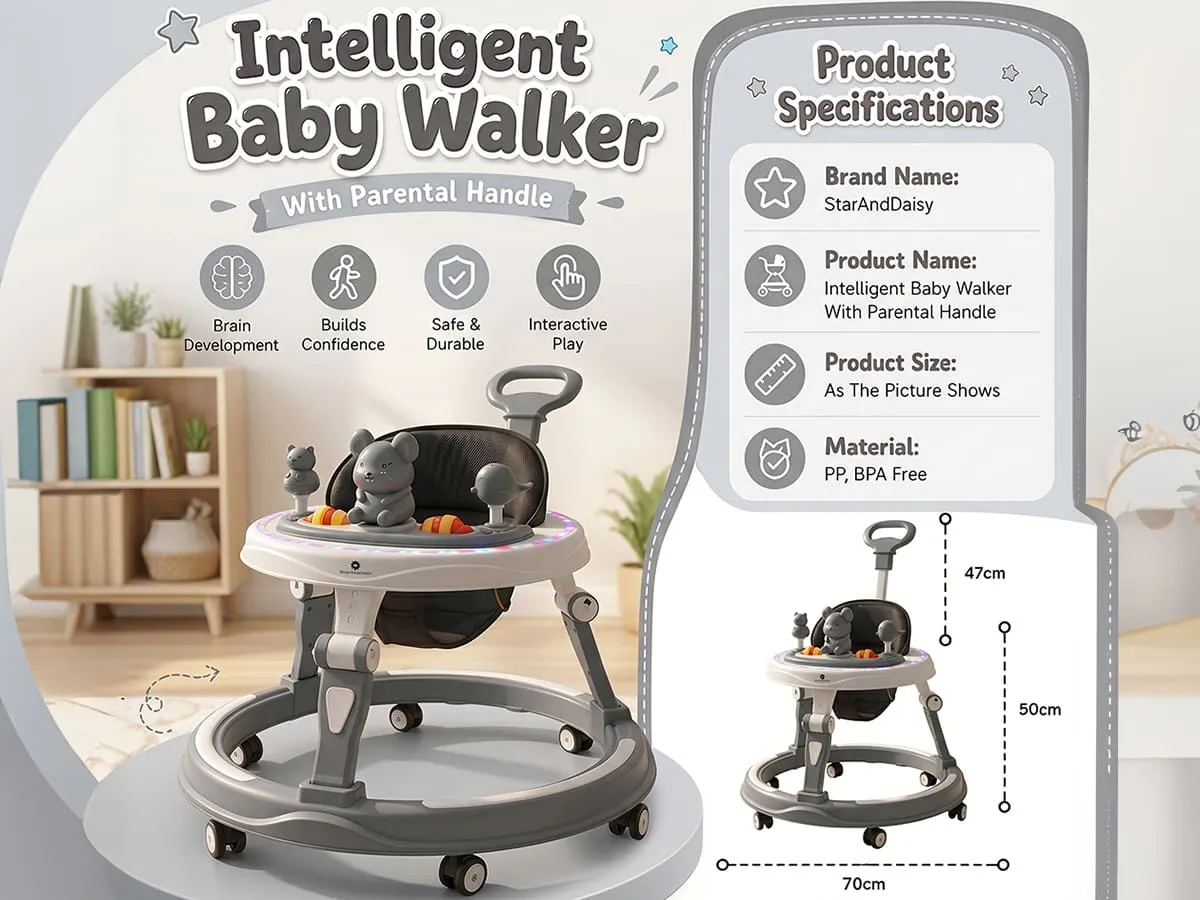 Baby Walker With Parent Handle