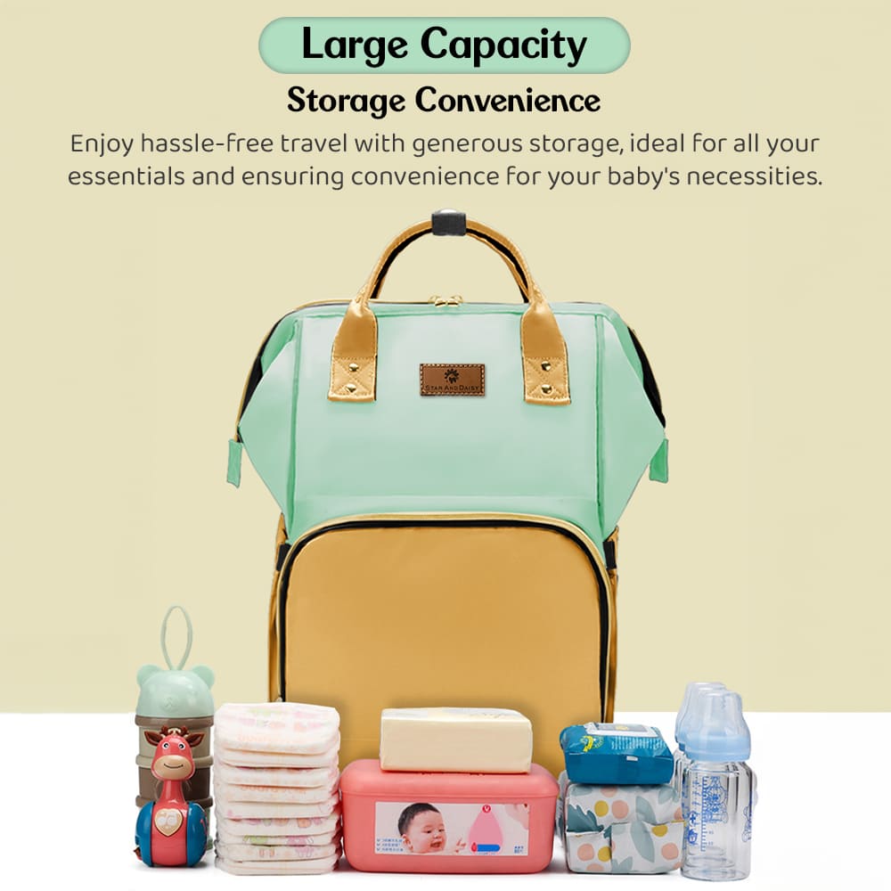 diaper-bag-with-Spacious-Compartment-green-yellow-3