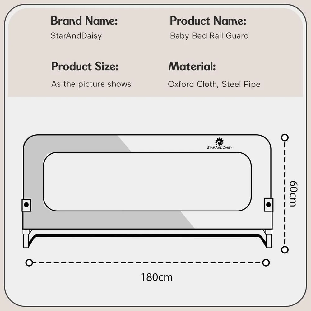 bed guardrail dimension image