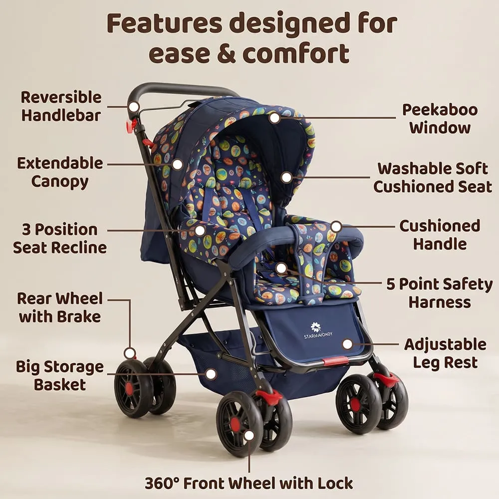 features of Sunrise baby stroller round print