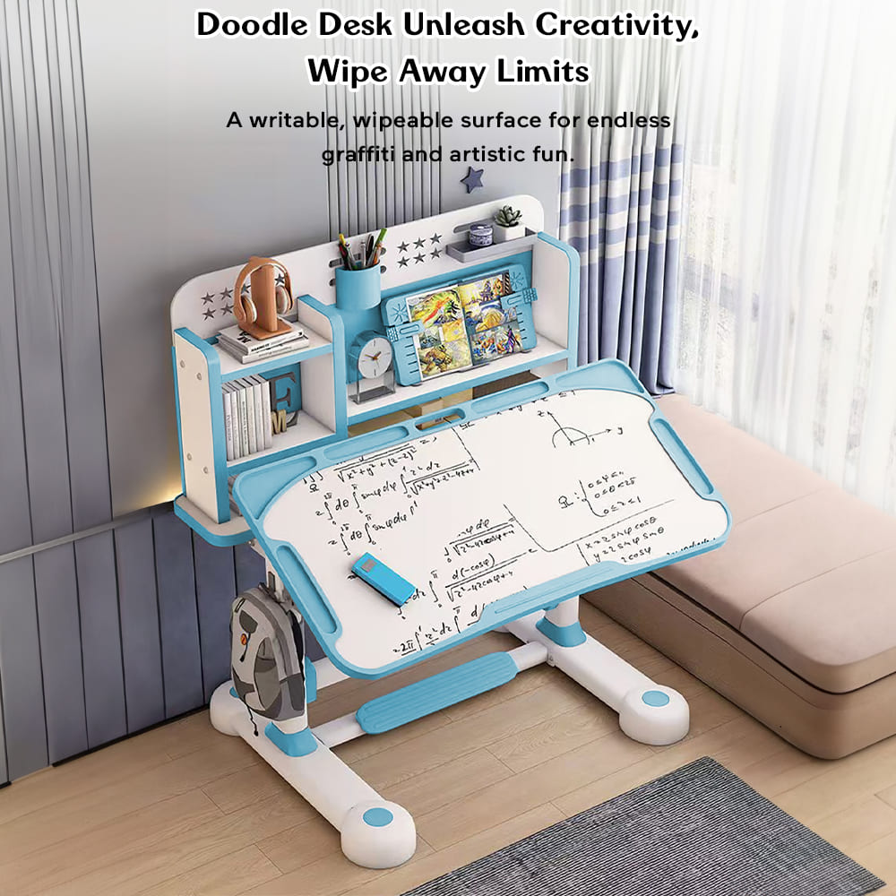 Kids Study Table with Flexible Desk