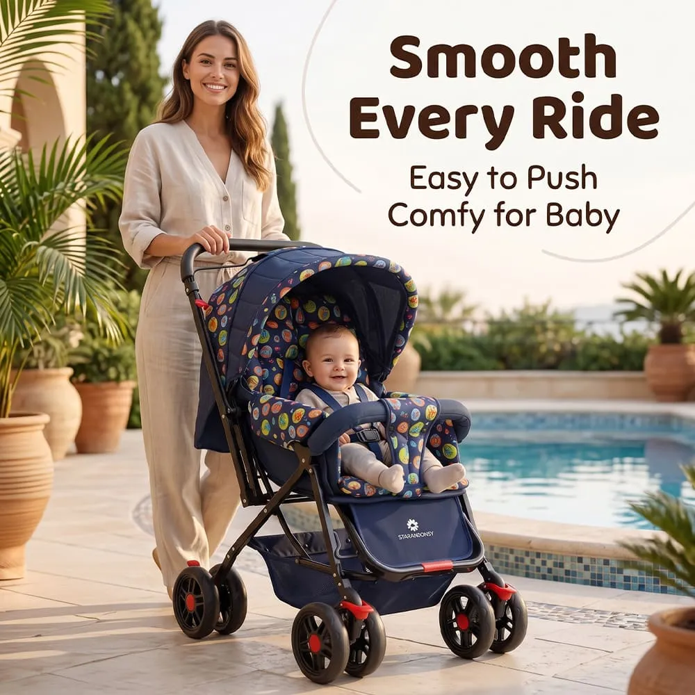 smooth ride Sunrise baby stroller round print