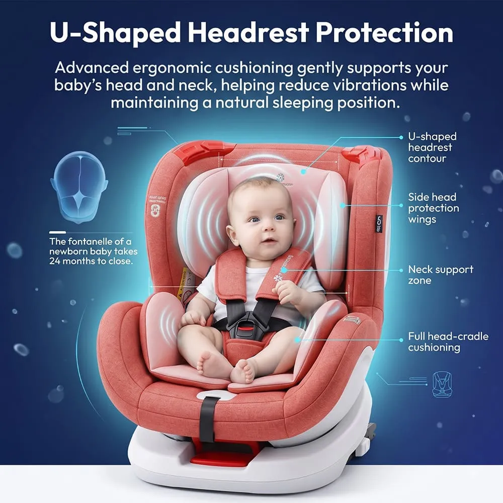 u shaped headrest baby car seat G401 pink