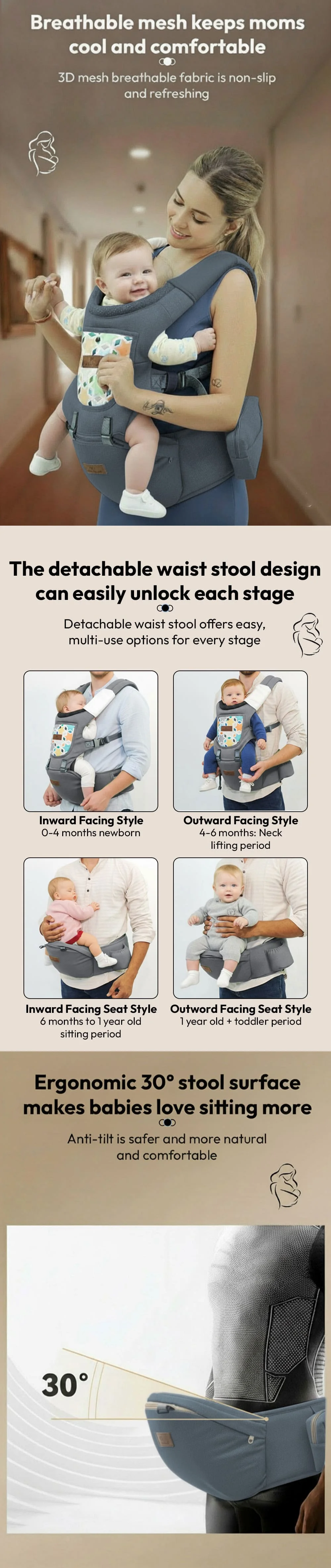 4-in-1 Baby Hip Carrier